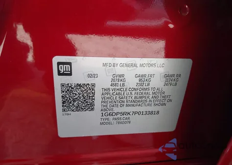 2023 Cadillac Ct5 Sport z USA, uszkodzony, nr VIN 1G6DP5RK7P0133818